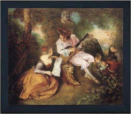framed  Jean-Antoine Watteau Scale of Love, Ta3081-1